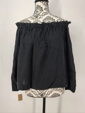 a new day New With Tags Black Off-Shoulder Long Sleeve Blouse Womens Medium